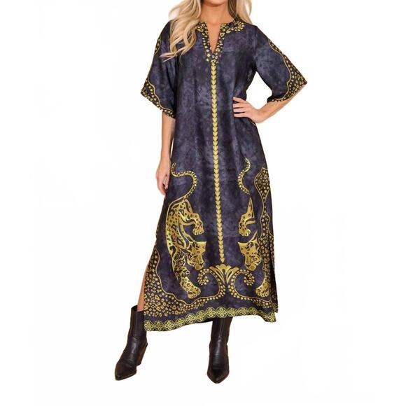 NEW ALDEN ADAIR delaney maxi dress in pouncing panther